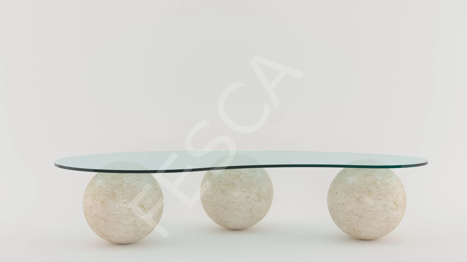 Amorphous Model Travertine Coffee Table